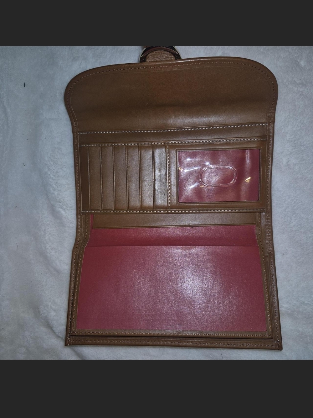 Dooney & Bourke White and Brown Leather Shoulder Bag - Picture 5 of 7
